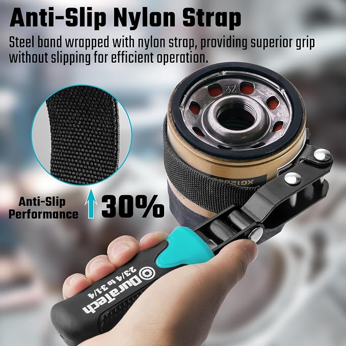 DURATECH Anti-Slip Small Swivel Oil Filter Wrench, Oil Filter Removal Tool Fits - Image 4