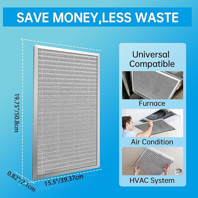 UBeesize 16x20x1 Reusable Air Filter HVAC AC Furnace Filter, MERV 8, Lasts a - Image 5