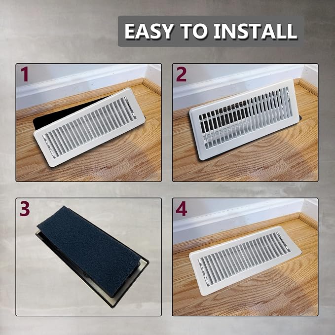 Carbon Filter 4" x 12" Activated Charcoal Air Vent Floor Heater Pre-Filter - Image 4