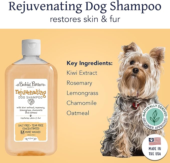 Bobbi Panter Rejuvenating Dog Shampoo, Restores & Revitalizes Skin & Fur, Orange Citrus Scent - 30:1 Concentrated Formula, Made in The USA, Trusted by Professional Groomers, 14 oz. (Case of 12)