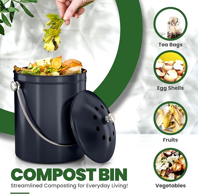 Utopia Kitchen Compost Bin for Kitchen Countertop, 1.3 Gallon Compost Bucket - Image 4