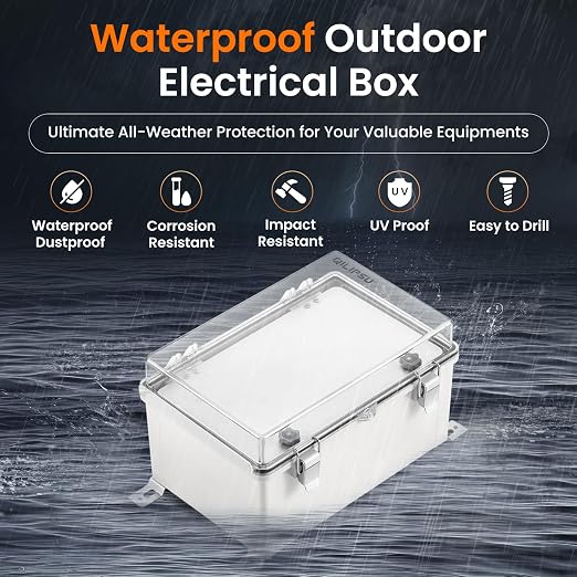 QILIPSU Waterproof Junction Box IP67 Outdoor Plastic Electrical Project - Image 2
