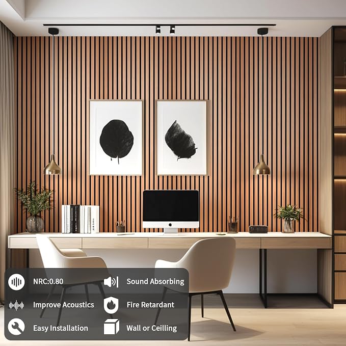 Wood Slat Wall Panel, 3D Soundproof Wall Panels, Large Acoustic Panels - Image 4