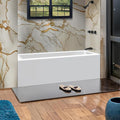 Fine Fixtures Acrylic, Fiberglass Alcove Soaking Bathtub with Integral Apron Front - Drain Included (72" x 32", Right Hand, White)