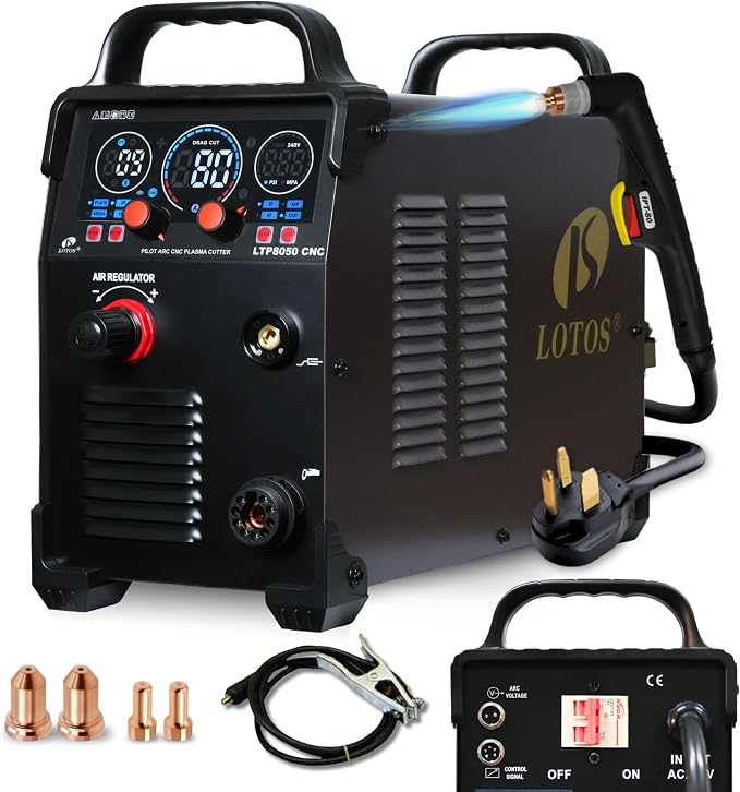 LTP8050 CNC | 80A Blowback Plasma Cutter, THC/ARC OK, LED Display & Front by Unknown