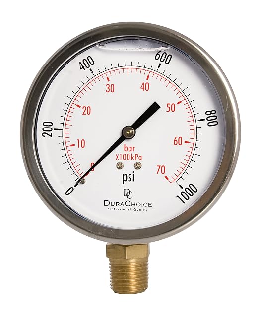 4" Oil Filled Pressure Gauge by DirectMaterial