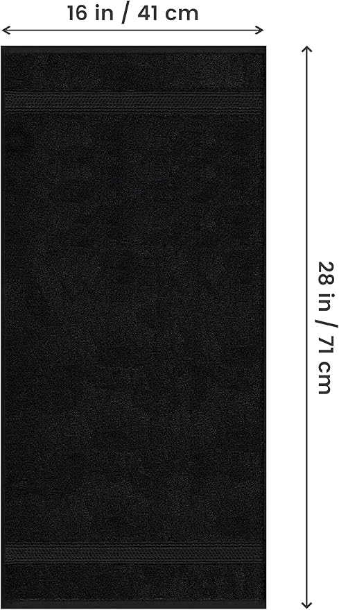 Utopia Towels 6 Pack Premium Hand Towels Set, 16 by 28 inches, 100% Ring Spun Cotton, Ultra Soft and Highly Absorbent 600GSM Towels for Bathroom, Gym, Shower, Hotel, and Spa, Black