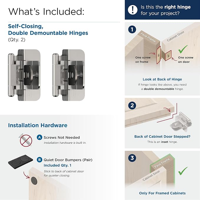 Amerock BPR870026 | Cabinet Hinge | 3/8 in Inset Double Demountable | Polished - Image 3