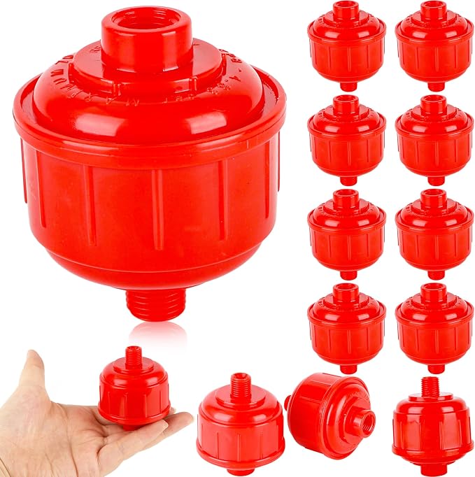 12 Pcs Disposable Mini Air Water Filters Red Air Line Filter Paint Gun Filter by Swakuta