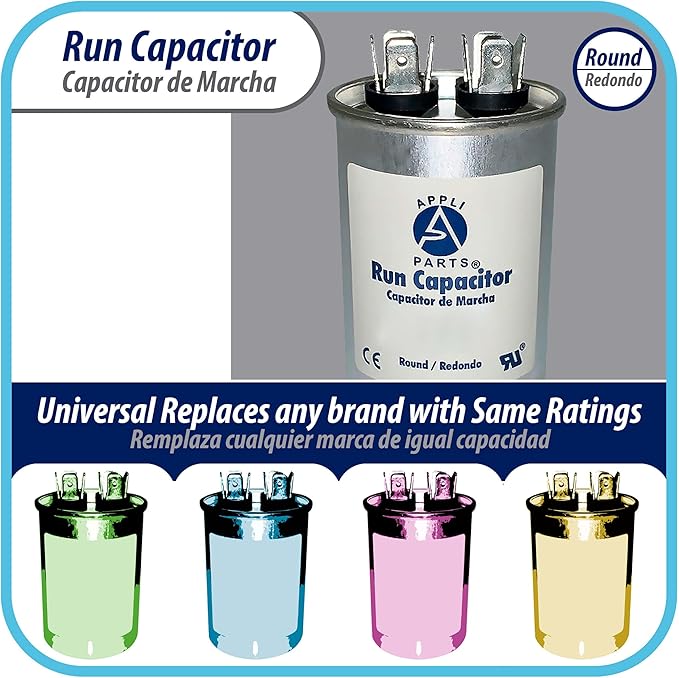 Appli Parts Run Capacitor for ac 50 Mfd uF 370 VAC or 450 VAC CBB65 Round - Image 6
