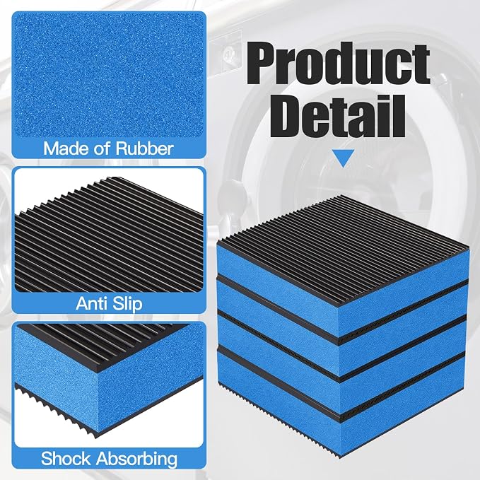 Pangda 8 Pack Heavy Duty Anti Vibration Pads 4 x 4 x 7/8 Inches EVA Rubber - Image 3