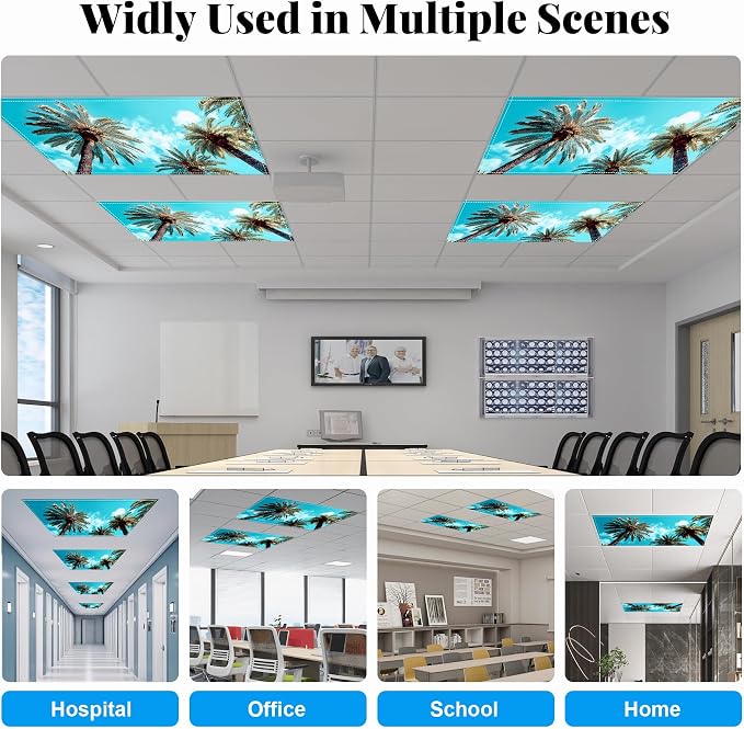 2 Pack Fluorescent Light Covers- 4 x 2 Feet Magnetic Ceiling Light Cover Room - Image 3