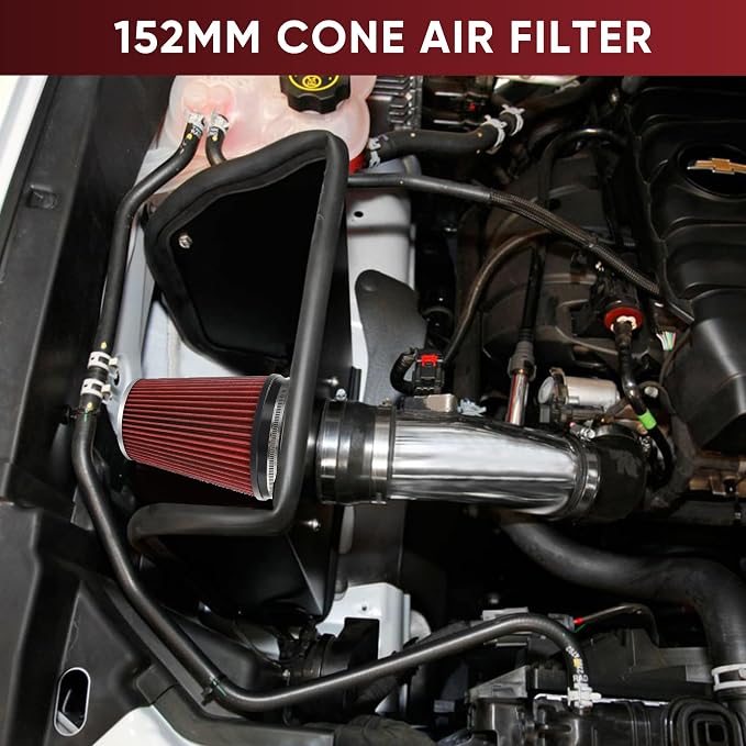 6" 152mm Cold Air Intake Filter Clamp-On Replacement High Flow Inlet Air Filter - Image 6