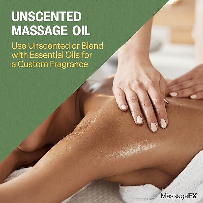Massage Oil by Massage FX - 100% Pure Sweet Almond & Sunflower Seed Oil - Vitamin E - Ivy, Arnica & Aloe - Unscented - Perfect for a Full Body Massage, Maximum Friction - Paraben Free - 5 Gallons