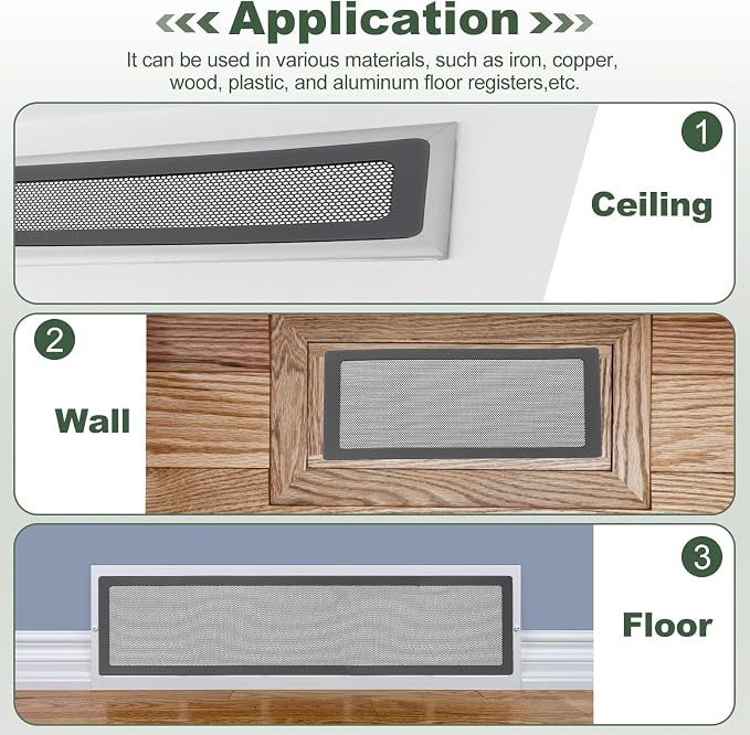 YOKIVE 6 Pcs Magnetic Floor Vent Covers, Floor Register Cover PVC Mesh Air Vent - Image 5