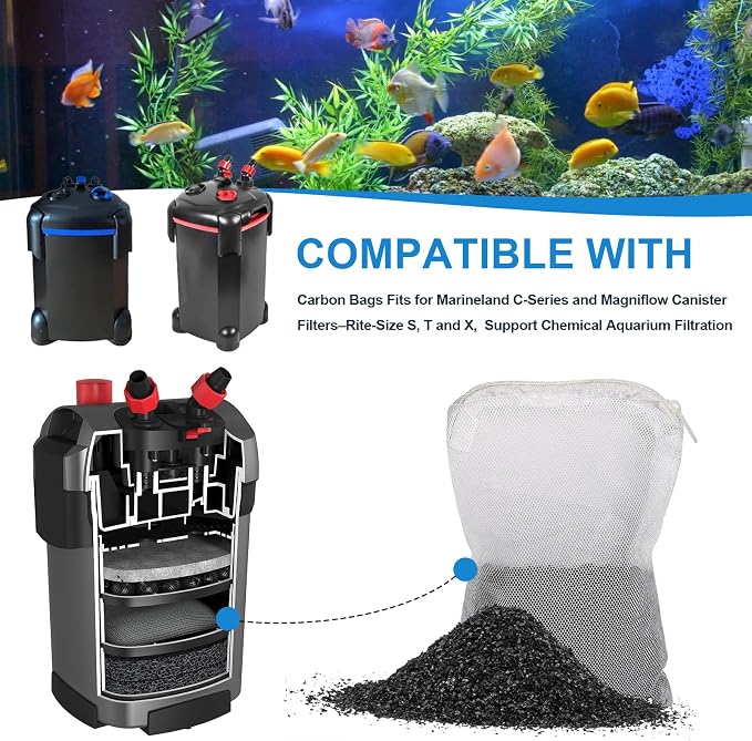6Pack Aquarium Activated Carbon Bags Fit - Image 2