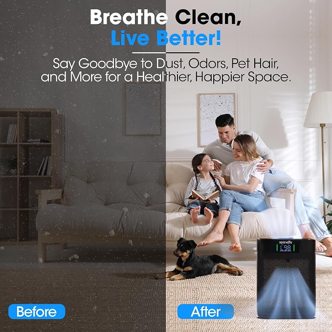 SereneLife HEPA Air Purifier for Home – Smart WiFi & App Control, Ultra-Quiet - Image 3