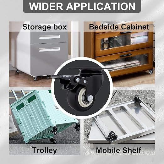 2 Inch Caster Wheels Set of 24 Heavy Duty Casters, - Image 5