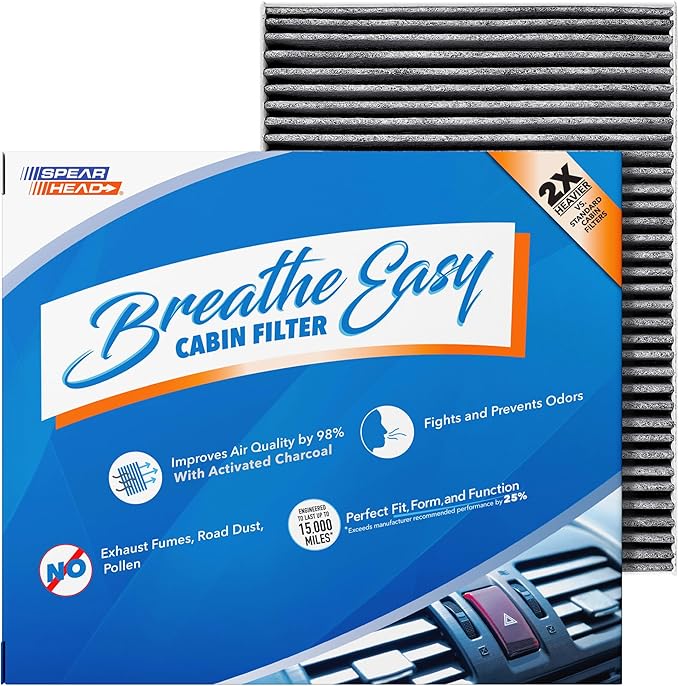 Spearhead Odor Defense Breathe Easy AC & Heater Cabin Filter | Fits 2011-2023 by SPEARHEAD
