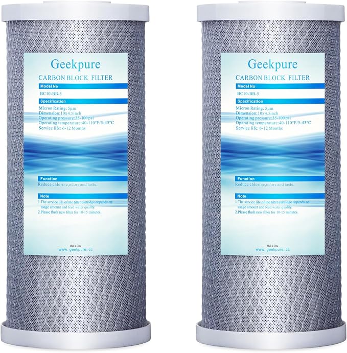 Geekpure 10-Inch Carbon Block Replacement Water Filter Cartridge by Geekpure