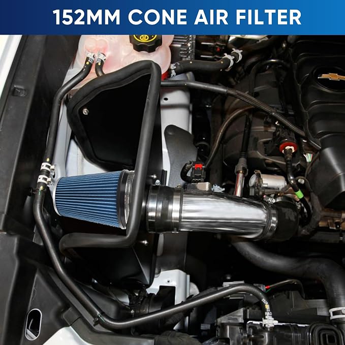 6" 152mm Cold Air Intake Filter Clamp-On Replacement High Flow Inlet Air Filter - Image 6