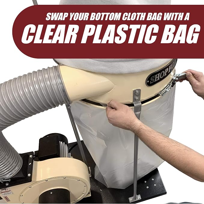 Clear Plastic Dust Collector Replacement Bag 5 Pack 20" Diameter by 43" Long - Image 3