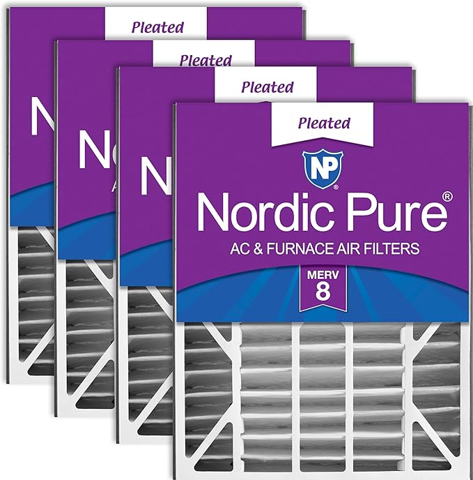 Nordic Pure 20x25x5 Air Bear Replacement 255649-102 MERV 8 Air Filters 4 Pack by NordicPure