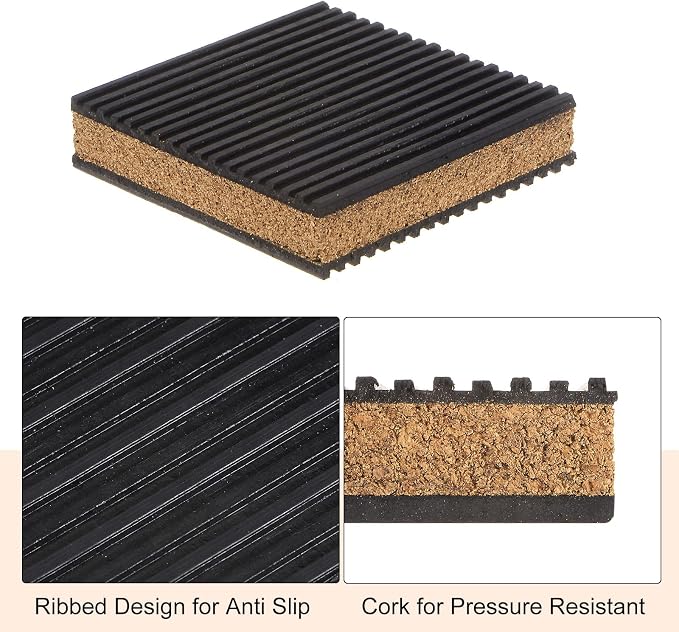 HARFINGTON 8pcs Rubber Anti Vibration Pads 4" x 4" x 7/8" Isolation Vibration - Image 5