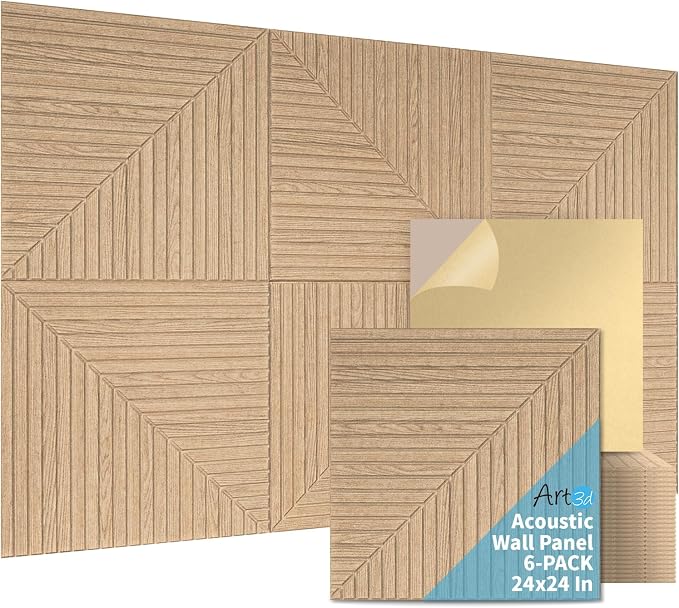 Art3d 6-Pack Self-Adhesive Acoustic Wall Panels by Art3d