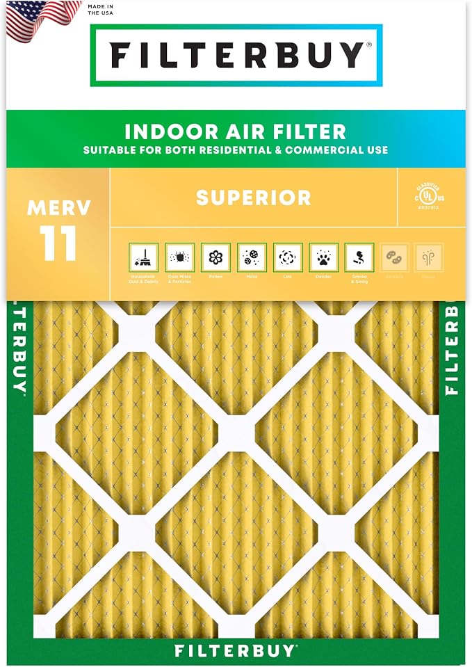 Filterbuy 14x18x1 Air Filter MERV 11 Superior Pet & Allergy Defense, by Filterbuy