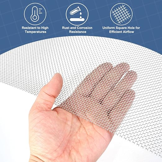 uxcell 10 Mesh 118" x 12" Woven Wire Mesh, 304 Stainless Steel Air Vent Filter - Image 5