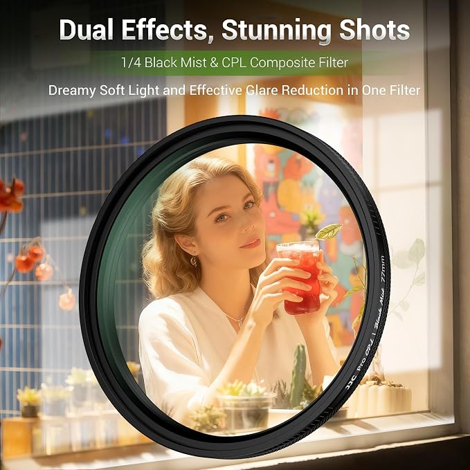 58mm Black Diffusion 1/4 & Reflectivity CPL 2 in-1 Filter - Image 3