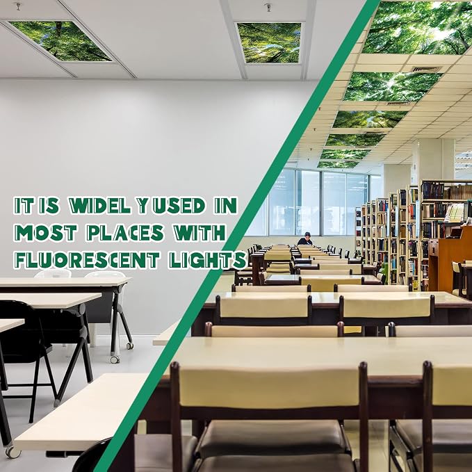 Amylove 4 Pcs Fluorescent Light Covers Classroom Ceiling Panels Light Filters - Image 6
