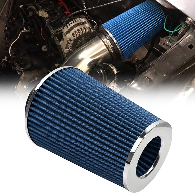 RYANSTAR RACING 102mm 4" High Flow Round Tapered Cone Cool Air Filter Cleaner by RYANSTARRACING