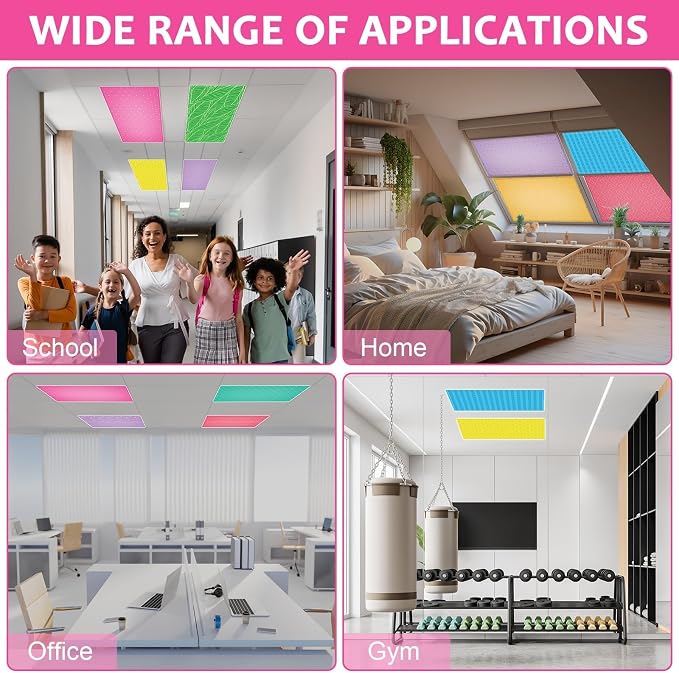QOUBAI 8 Pcs Fluorescent Light Covers, 4x2 Feet Magnetic Light Cover - Image 7