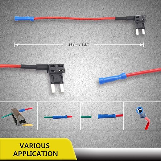 FT2-10 10 Pack 12V Car Add-a-Circuit Fuse Tap Adapter Mini ATS Blade Automotive - Image 6
