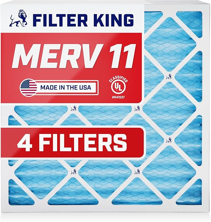 Filter King 21x21x1 Air Filter | 4-PACK | MERV 11 HVAC Pleated A/C Furnace by FilterKing