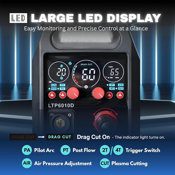 LTP6010D 60A Plasma Cutter, Drag-Cut Ready & Up to 20% Faster, 5/8" Clean - Image 3