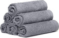 100% Cotton Washcloths Set 13” x 13” | Dark Grey Towels | Set of 6 Ultra Soft and Highly Absorbent Washcloths Sets for Bathroom, Gym, Spa | Machine Washable Face Towel