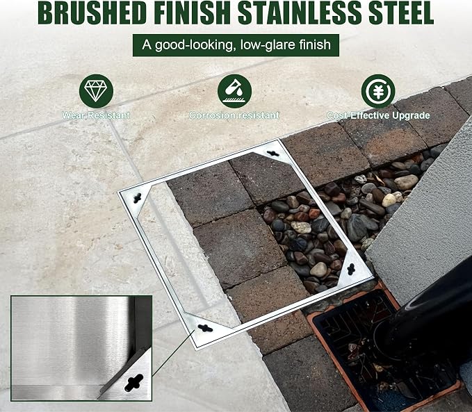 28x28x2.4 inch Invisible Stainless Steel Manhole Cover and Frame, Recessed - Image 4