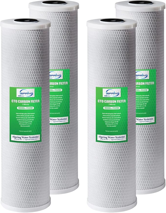 iSpring FC25BX4 High Capacity 4.5" x 20" Whole House Water Filter CTO Carbon by iSpring