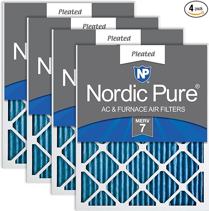 Nordic Pure 14x30x1 Pleated MERV 7 Air Filters 4 Pack by NordicPure