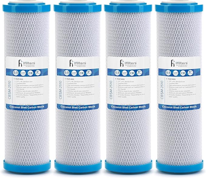 iFilters 0.5-Micron Carbon Block Water Filter – Coconut Shell CTO Drinking by iFilters