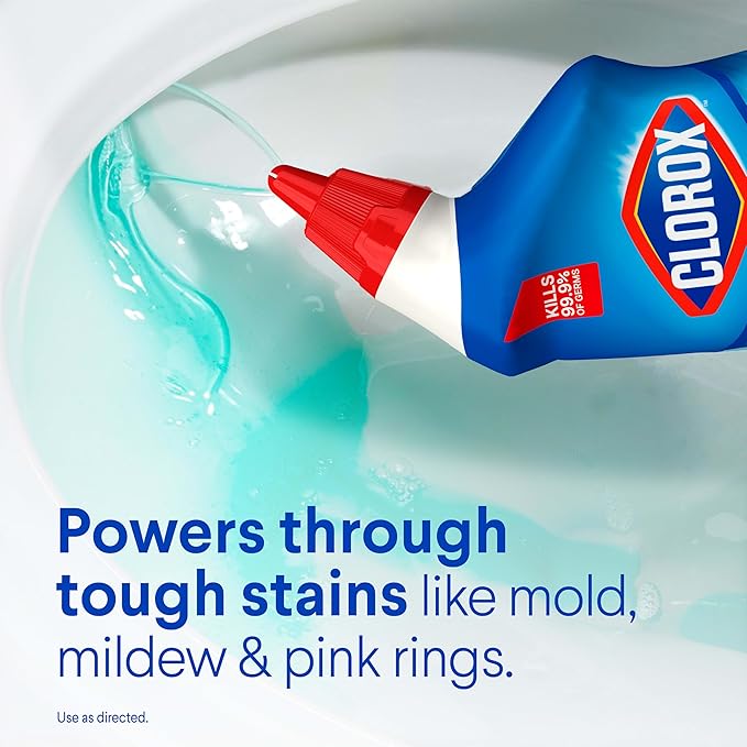 Clorox Toilet Bowl Cleaner Bleach, Rain Clean, 24 Fluid Ounces, Pack of 2 (Package May Vary)