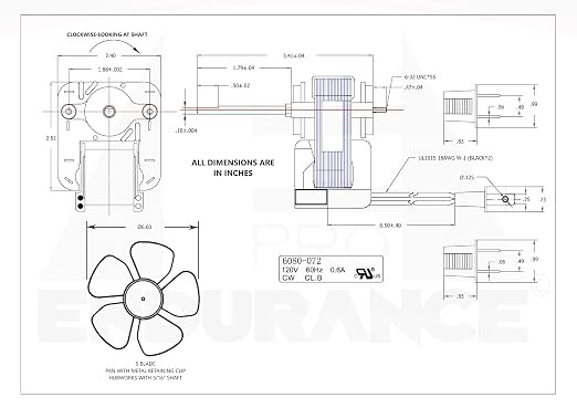 Endurance Pro S1200A000 Universal Bathroom Vent Fan Electric Motor Assembly - Image 7