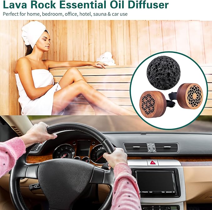 3 Pcs Lava Rock Essential Oil Diffusers -1 Spherical Lava Stone Passive - Image 6