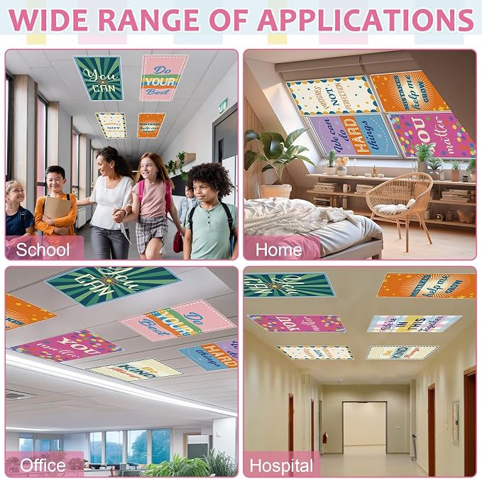 QOUBAI 8 Pcs Fluorescent Light Covers, 4 x 2 Ft Magnetic Light Filters - Image 6