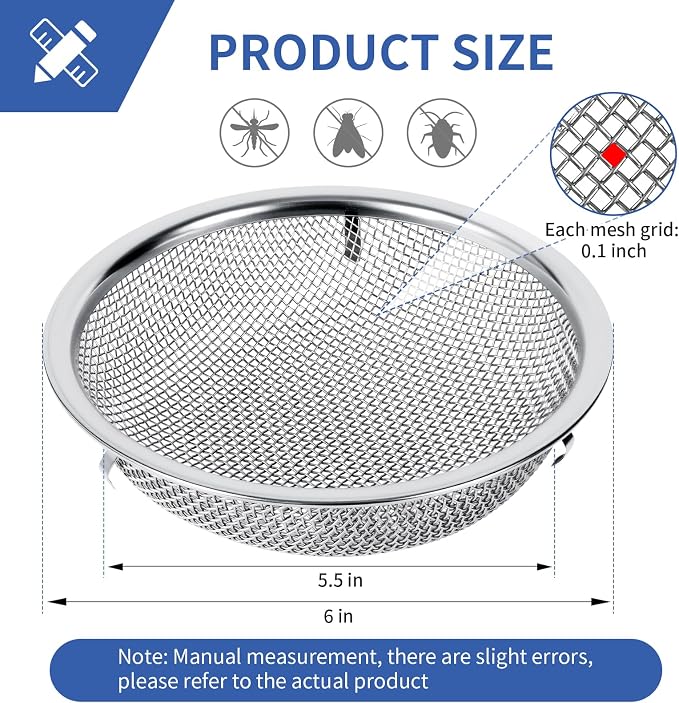 6" Rain Barrel Screen Filter for Rain Barrels, Premium 304 Stainless Steel - Image 3