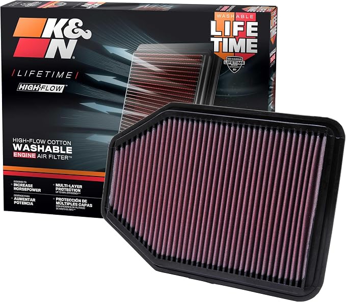 K&N High-Flow Original Lifetime Engine Air Filter: Increase Power: Premium by KNEngineeringInc