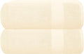 GLAMBURG Premium Cotton Oversized 2 Pack Bath Sheet 35x70-100% Pure Cotton - Ideal for Everyday use - Ultra Soft & Highly Absorbent - Machine Washable – Ivory